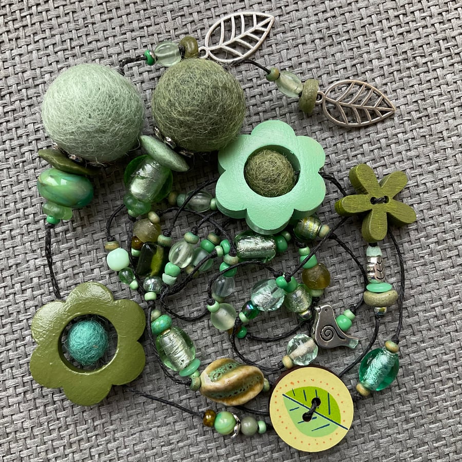 “Sage and Mint” lariat necklace