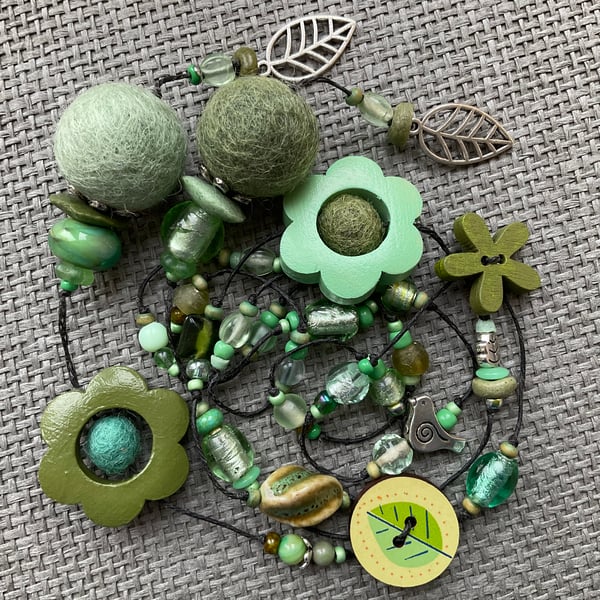 “Sage and Mint” lariat necklace