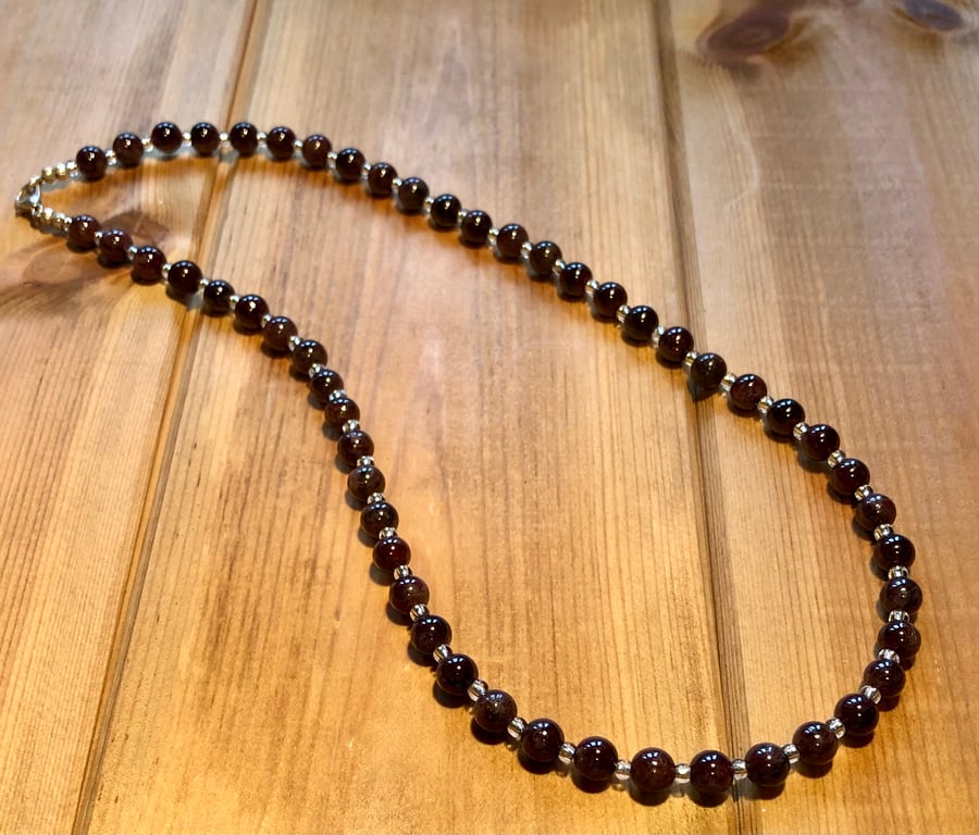 Semi precious garnet necklace 
