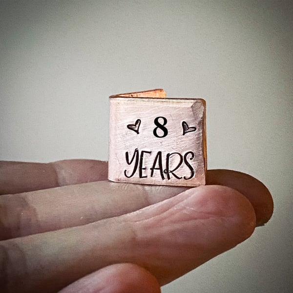 PERSONALISED Traditional 8th 19th bronze anniversary card keepsake XS 