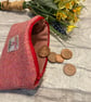 Harris Tweed Coin Purse Pink Tweed - Image 1