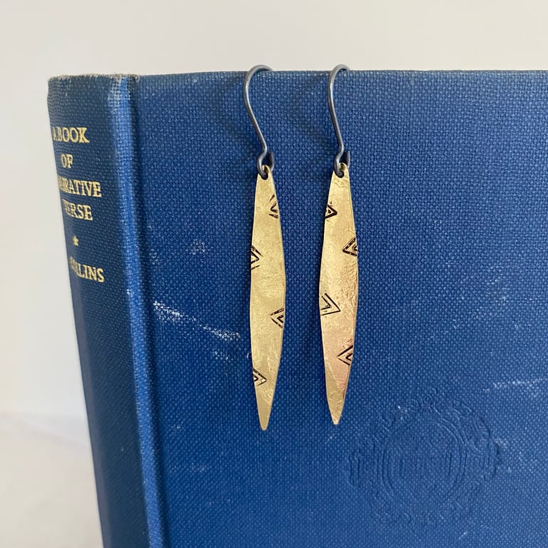 ELLIPSE Raw Brass Drop Earrings 