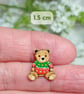 Christmas Teddy Bear Brooch, Handmade Personalised Wooden Festive Jumper Pin - Image 4