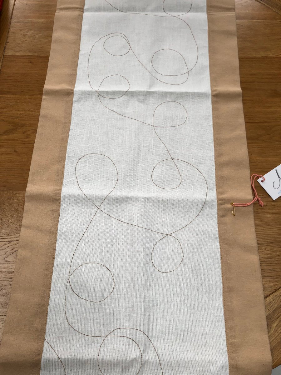 Handmade Table runner , Cotton and linen table wear, unique table decoration