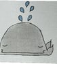 Hand Painted Whale on Miniature Canvas Magnet - Image 1