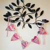 Textile heart garland in a bag