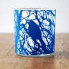 Little Blue Bird Cyanotype candle holder 