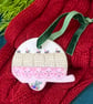 Pigs in Blankets, Hygge Piggies - hand-painted hanging decoration (one)