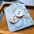 Handmade Vintage Bicycle Floral Paper Buttons, Bookmark and Paper Pocket