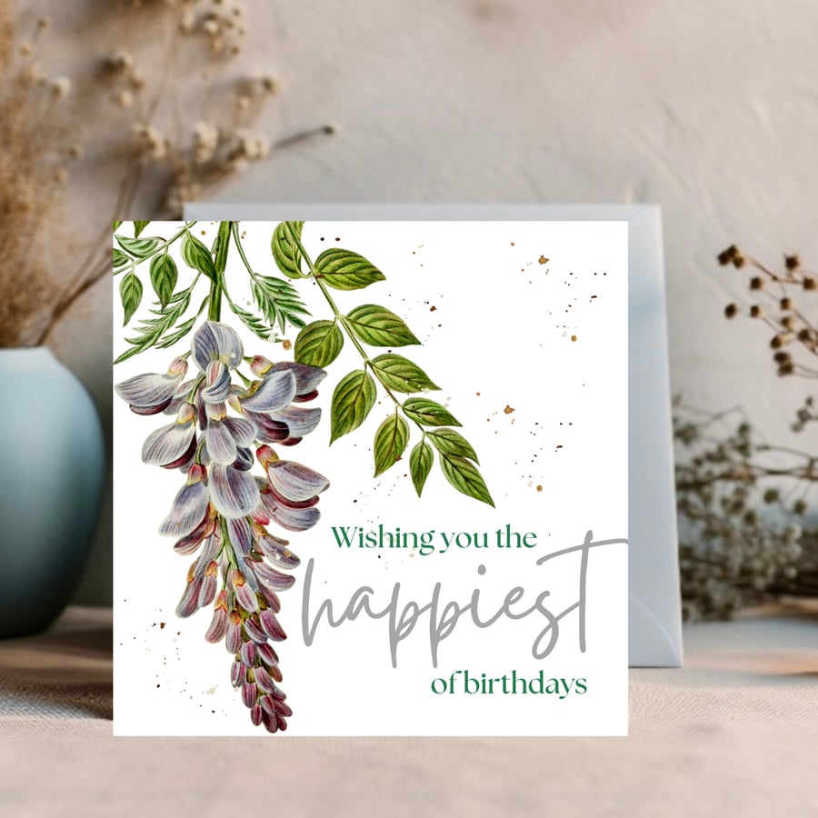watercolour floral design edit text for a personalised card