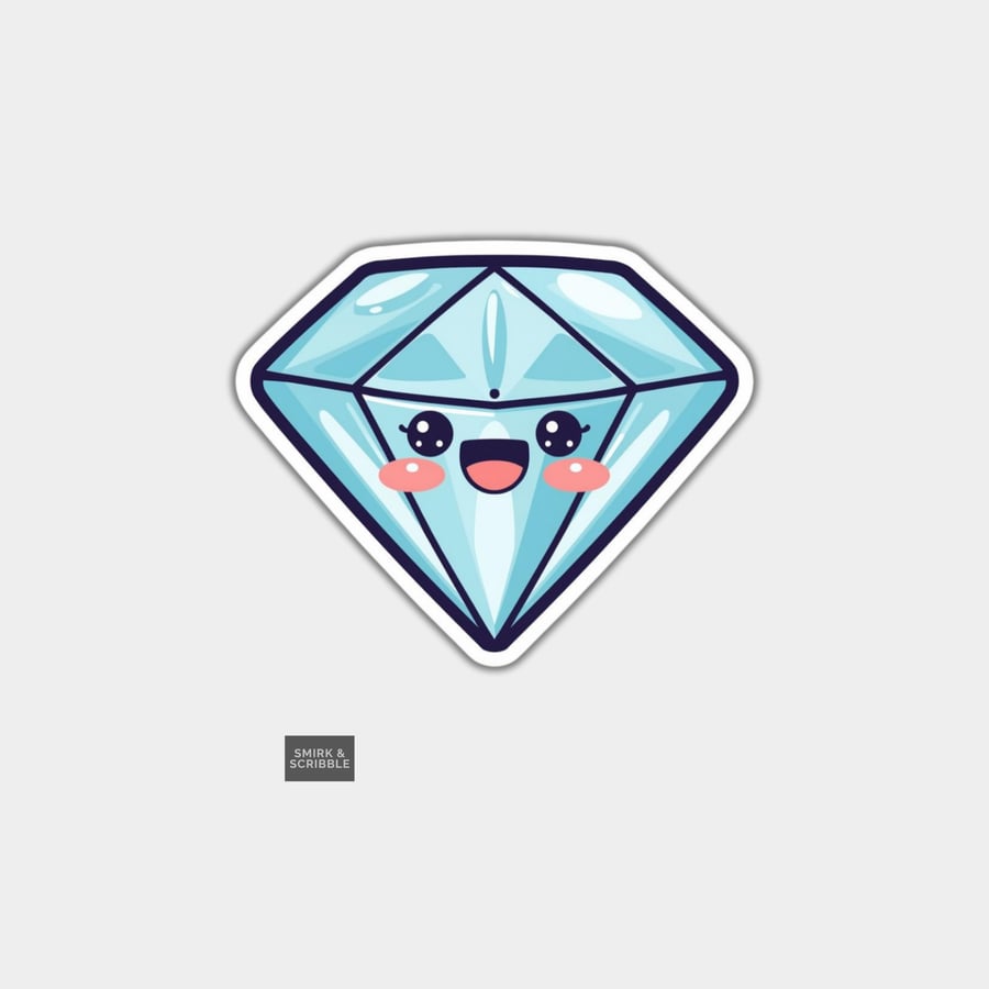 Image of Funny Vinyl Sticker For Adults - Cute Diamond