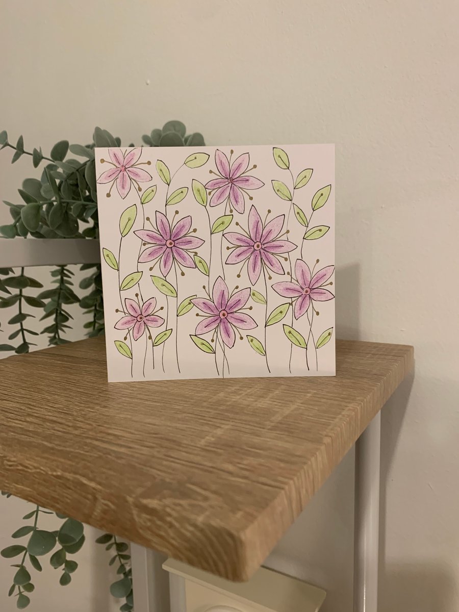 Hand drawn flowers Card 