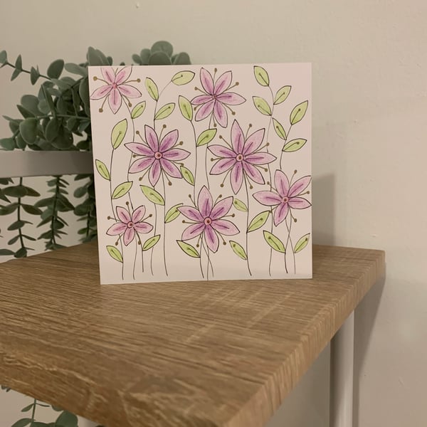 Hand drawn flowers Card 