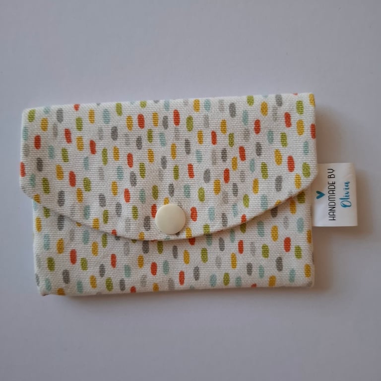 Multi-coloured canvas card holder 