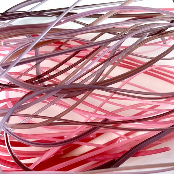 50g Pink and Purple Bullseye 90coe glass Vitrigraph stringers