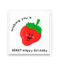 Strawberry birthday card, wishing you a berry happy birthday, pun card - Image 2