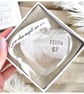 Gift Boxed Feather Memorial Bauble. Personalised Feather Glass Heart Christmas - Image 2