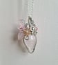 Pink 925 Silver & Rose Quartz Necklace Pendant Gift Crystal Jewellery Jewelry - Image 2