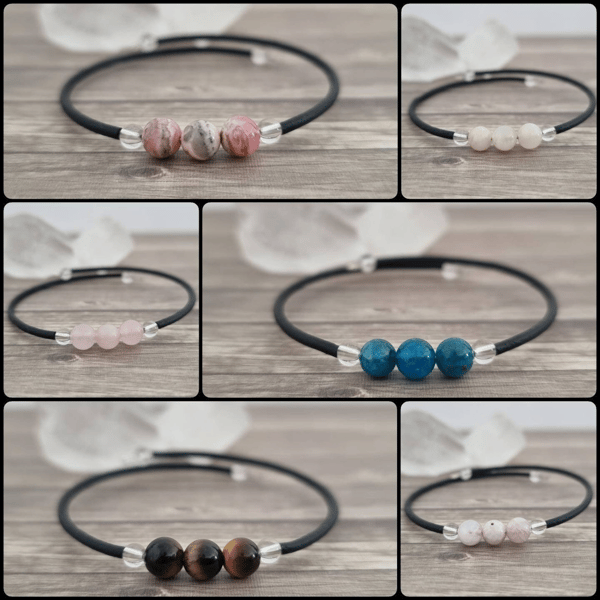 Gemstone Memory Wire Bracelet