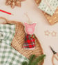 Embroidered Pig in Blanket Decoration