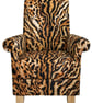 Faux Tiger Skin Fabric Adult Chair Armchair Animals Accent Statement Reading - Image 1
