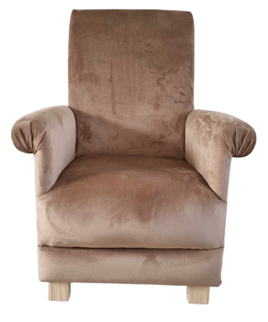 Laura Ashley Marshall Caramel Velvet Armchair Adult Chair Beige Brown 