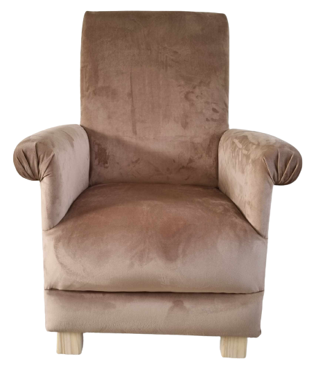 Laura Ashley Marshall Caramel Velvet Armchair Adult Chair Beige Brown 