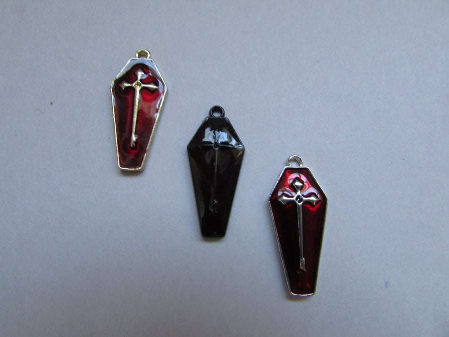 Coffin Cross Charm Jewellery Charm Steampunk