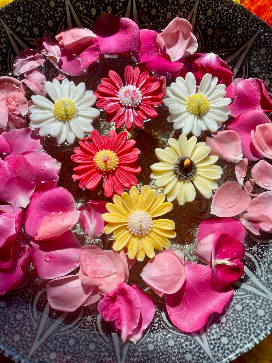 Daisy Floating Candle Handmade With Fragrance Pack Of 6 Flower Candle.