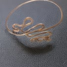 Bohemian Style Bangle - Adjustable, Hammered, Solid Copper with Wave Design