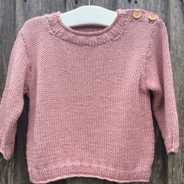 Hand knitted bamboo and cotton mix baby jumper