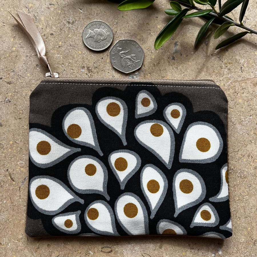 Abstract cotton and corduroy coin purse small pouch