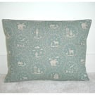 Christmas Cushion Cover Duck Egg 16" x 12" Scandi Santa Nutcracker Oblong 12x16