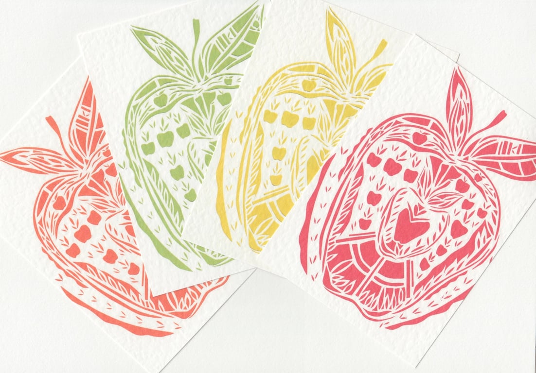 Apple Postcard Set. Pop Art A6 Prints