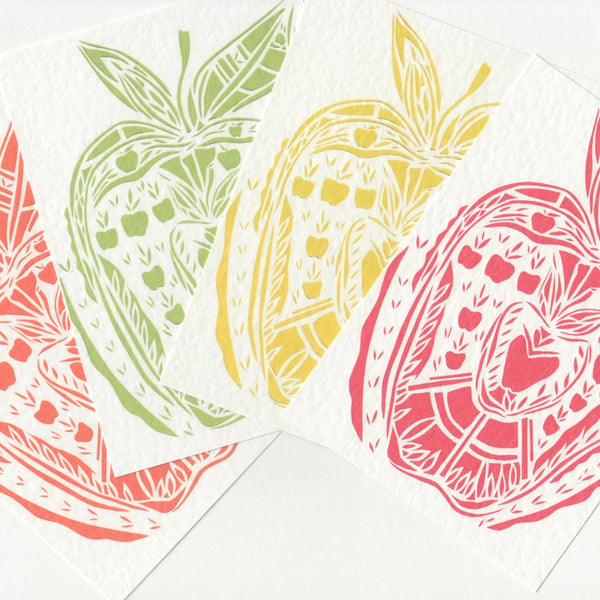 Apple Postcard Set. Pop Art A6 Prints