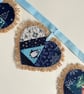 Christmas Hessian Hearts bunting - blue - Image 7