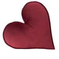 Burgundy Red Velvet Heart Shaped Cushion Throw Decor Velentine's Day Pillow