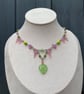 Mindy - Lime Green & Neon Pink Choker Necklace  - Image 3
