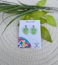 Monstera Leaf Pearlescent Green Earrings - Image 7