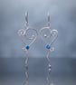 Sterling Silver Heart Cabochon Earrings - Gift Box - Stunning - Image 4