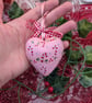 Candy cane ceramic Christmas heart bauble - Image 4