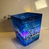 Calm Sapphire, a hand painted and fired glass vase by Andrew Jenkins 