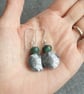 Silver spiral earrings, African turquoise, Disc earrings - Image 4