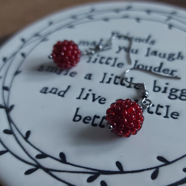 Beaded Bead Earrings 