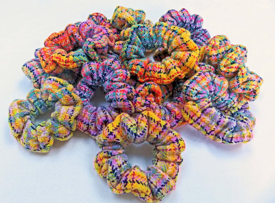 Handmade tartan scrunchies