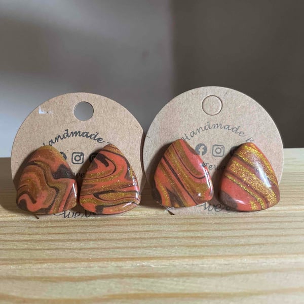 Handmade Polymer Clay Autumn Studs (1 Pair Only)