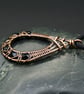 Copper Wire Weave Fishtailed Drop Pendant with Faceted Black Glass Beads - Image 3