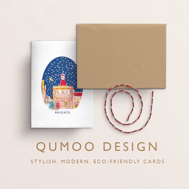 Christmas Card Reigate Old Town Hall Surrey (QM 256)