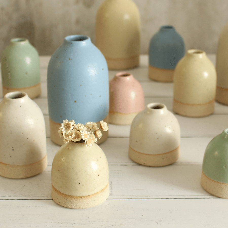 Ceramic Mini Bud Vase in Pastel Colours