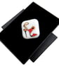 HANDMADE FUSED DICHROIC GLASS 'STILETTO' BROOCH. - Image 1